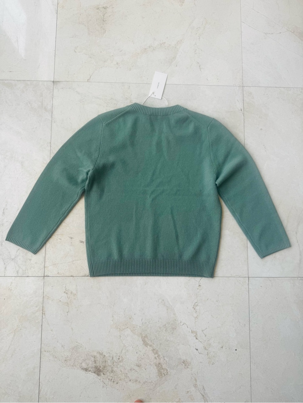Vince Wool and Cashmere Blend V-Neck 3/4 Sleeves Sweater  Green size S - Picture 5 of 11